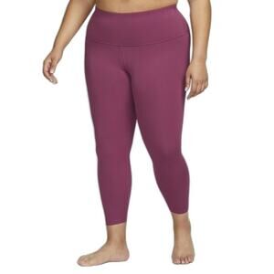 Nike Yoga Rasberry Compression High Rise Tight Fit 7/8 Length Plus Size 2X New!!
